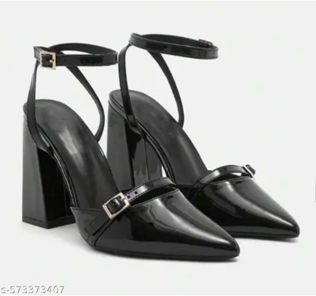 Bellezza Premium Pointed Buckle Block Heels