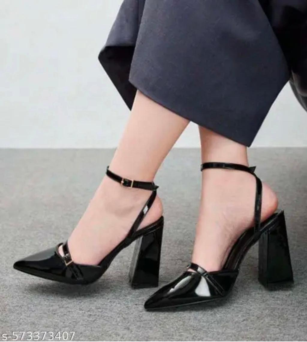 Bellezza Premium Pointed Buckle Block Heels