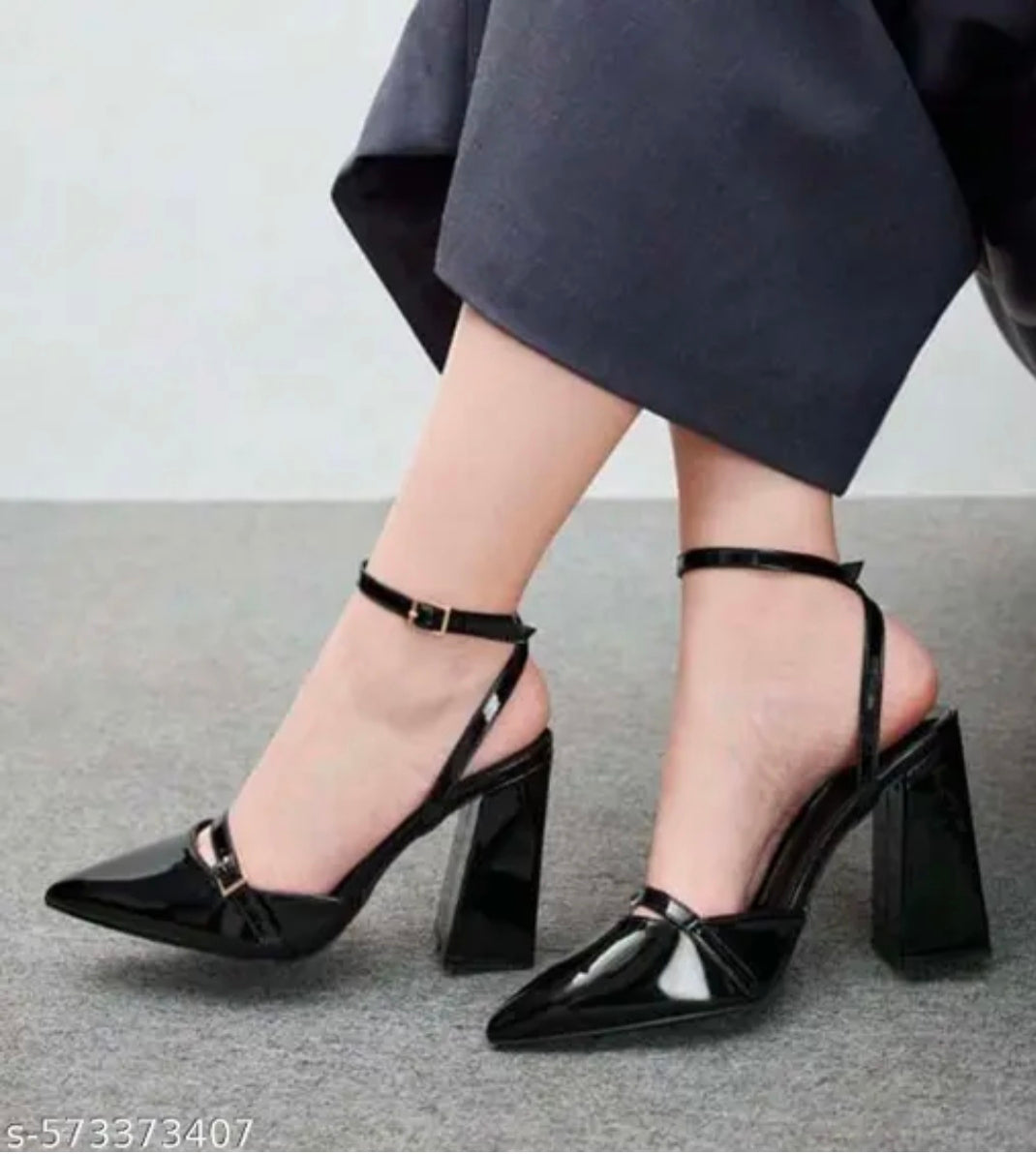 Bellezza Premium Pointed Buckle Block Heels