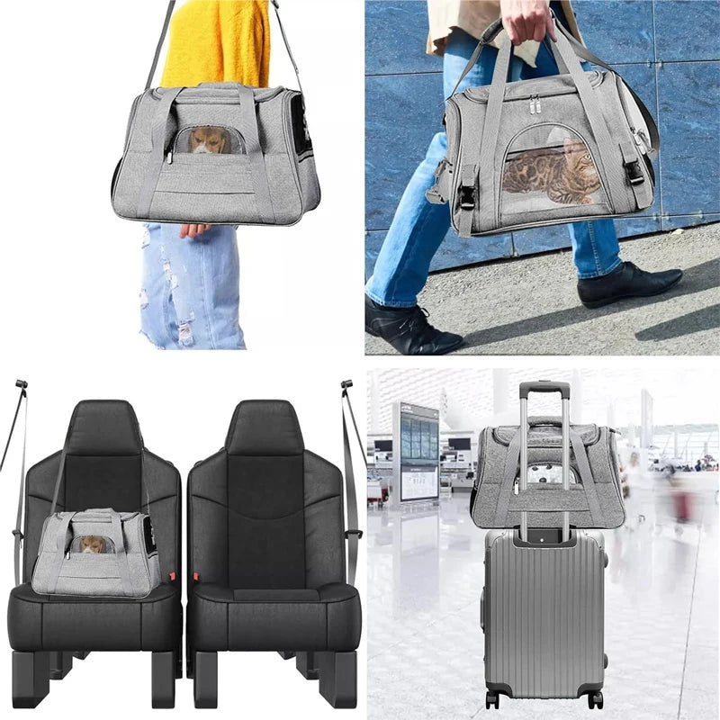 Pet Carriers Backpack Portable Breathable Foldable Shoulder Bag Airline Approved Transport For Small Dogs Cats Outgoing