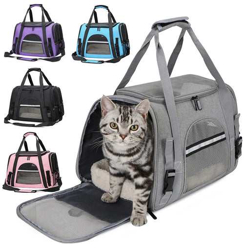 Pet Carriers Backpack Portable Breathable Foldable Shoulder Bag Airline Approved Transport For Small Dogs Cats Outgoing
